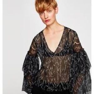 Black White Zara Top